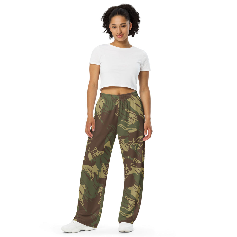 Rhodesian Brushstroke CAMO unisex wide-leg pants - Unisex Wide-Leg Pants