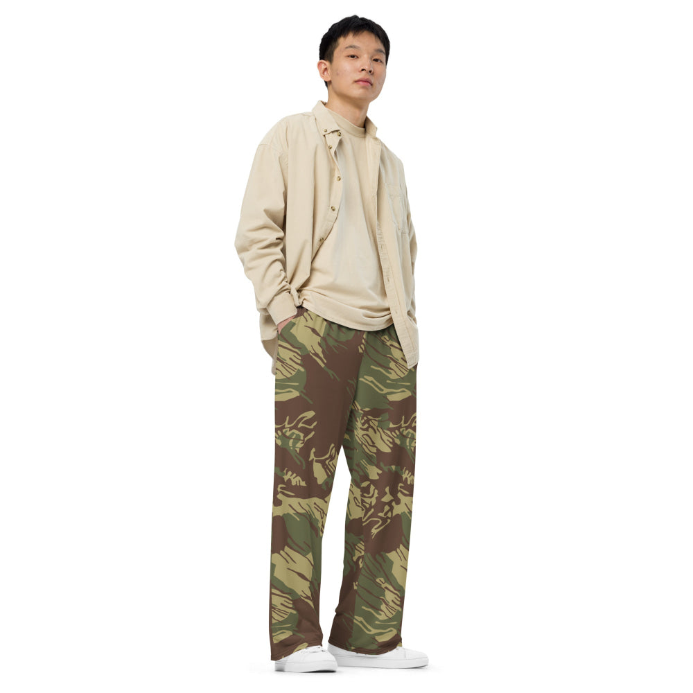 Rhodesian Brushstroke CAMO unisex wide-leg pants - Unisex Wide-Leg Pants