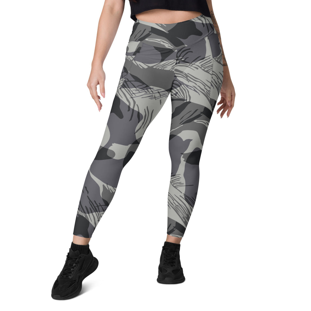 Rhodesian Brushstroke Urban CAMO Leggings with pockets - Womens With Pockets