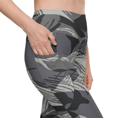 Rhodesian Brushstroke Urban CAMO Leggings with pockets - Womens With Pockets