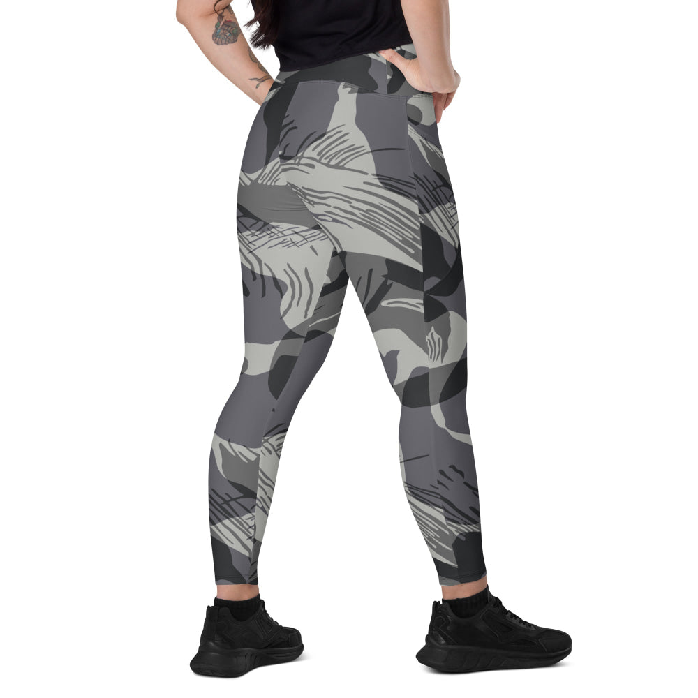 Rhodesian Brushstroke Urban CAMO Leggings with pockets - 2XS - Womens With Pockets