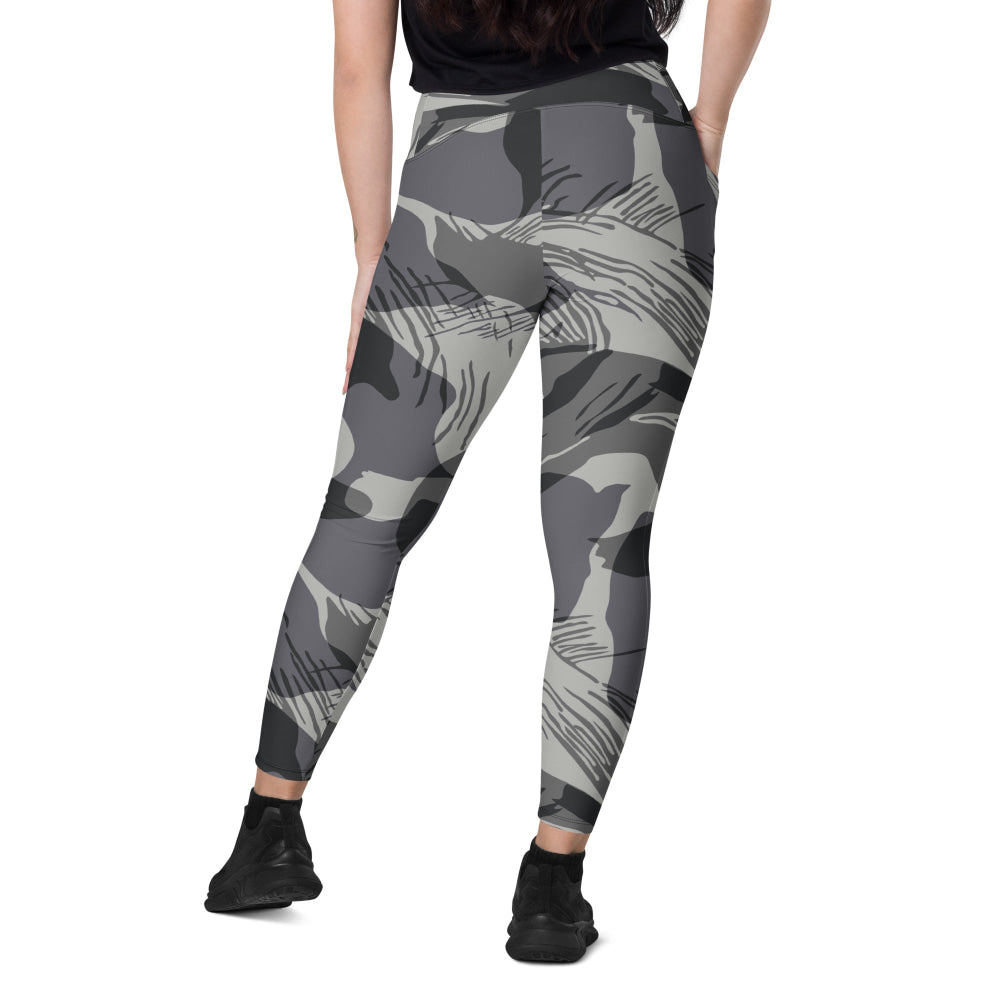 Rhodesian Brushstroke Urban CAMO Leggings with pockets - Womens With Pockets