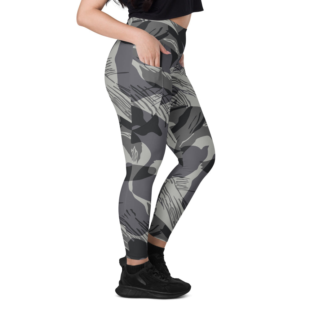 Rhodesian Brushstroke Urban CAMO Leggings with pockets - Womens With Pockets