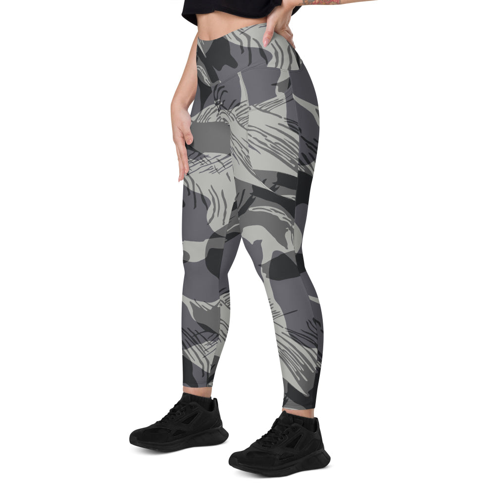 Rhodesian Brushstroke Urban CAMO Leggings with pockets - Womens With Pockets