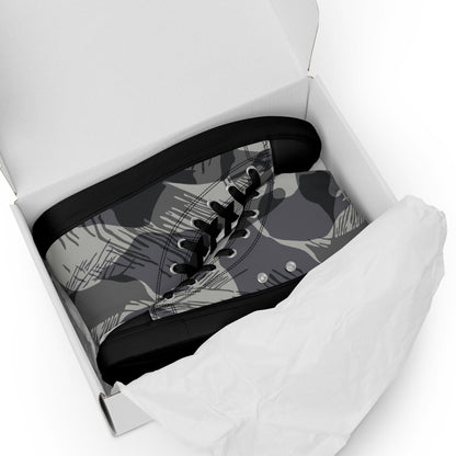 Rhodesian Brushstroke Urban CAMO Men’s high top canvas shoes - Mens High Top Canvas Shoes