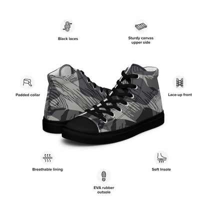 Rhodesian Brushstroke Urban CAMO Men’s high top canvas shoes - Mens High Top Canvas Shoes