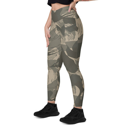 Rhodesian Brushstroke Urban Rubble CAMO Leggings with pockets - Womens With Pockets