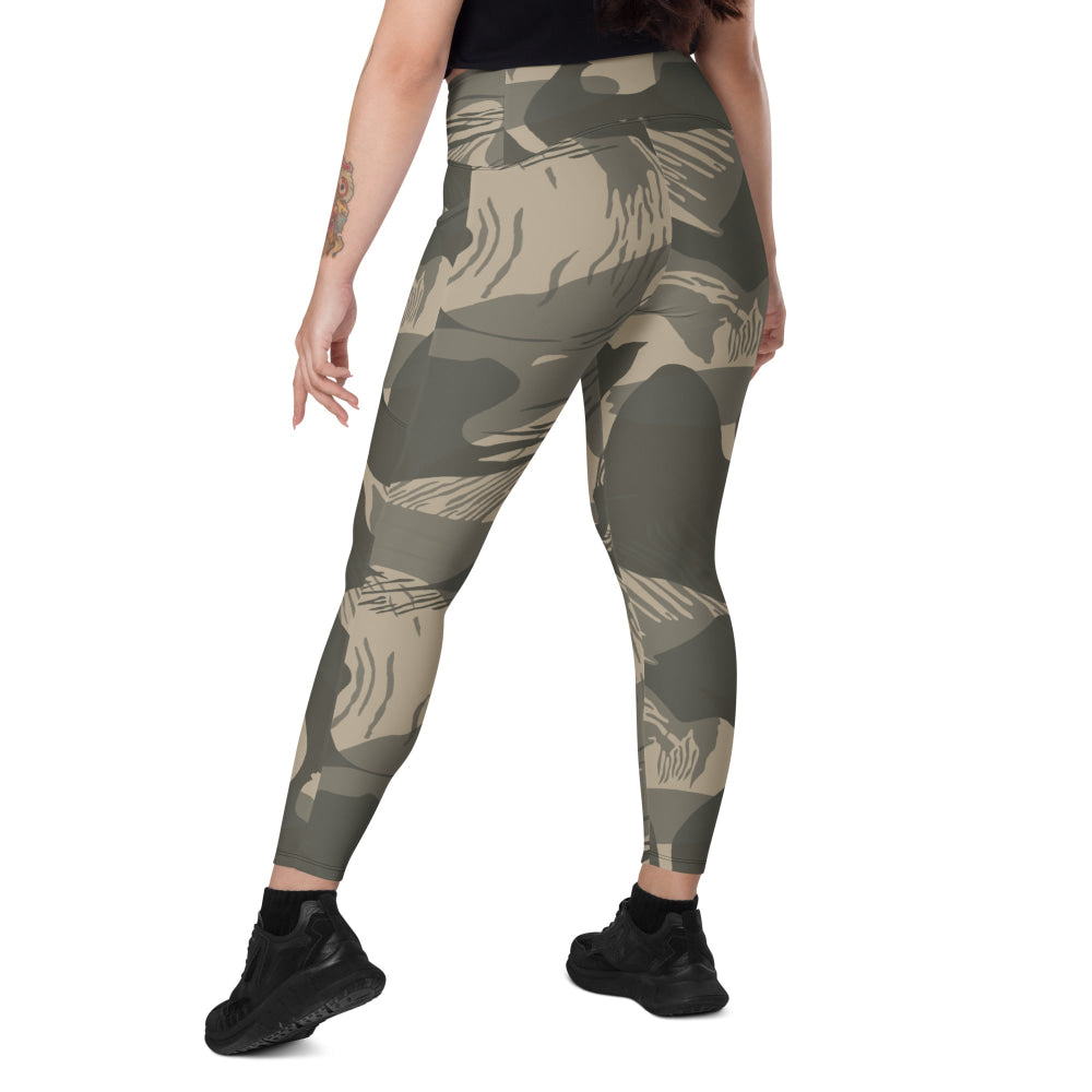 Rhodesian Brushstroke Urban Rubble CAMO Leggings with pockets - Womens With Pockets