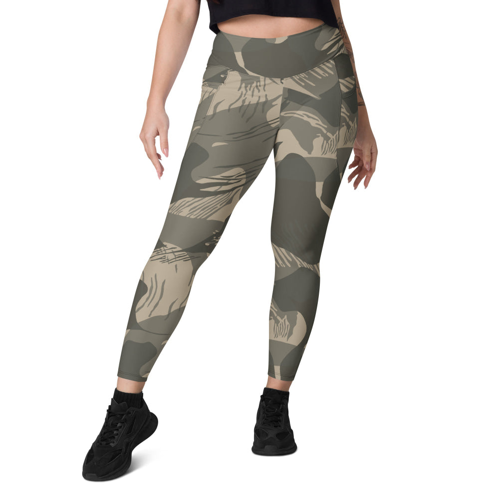 Rhodesian Brushstroke Urban Rubble CAMO Leggings with pockets - Womens With Pockets