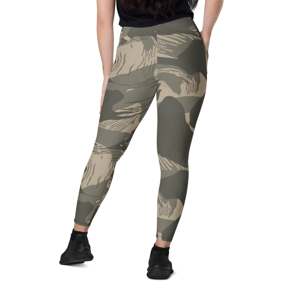 Rhodesian Brushstroke Urban Rubble CAMO Leggings with pockets - Womens With Pockets