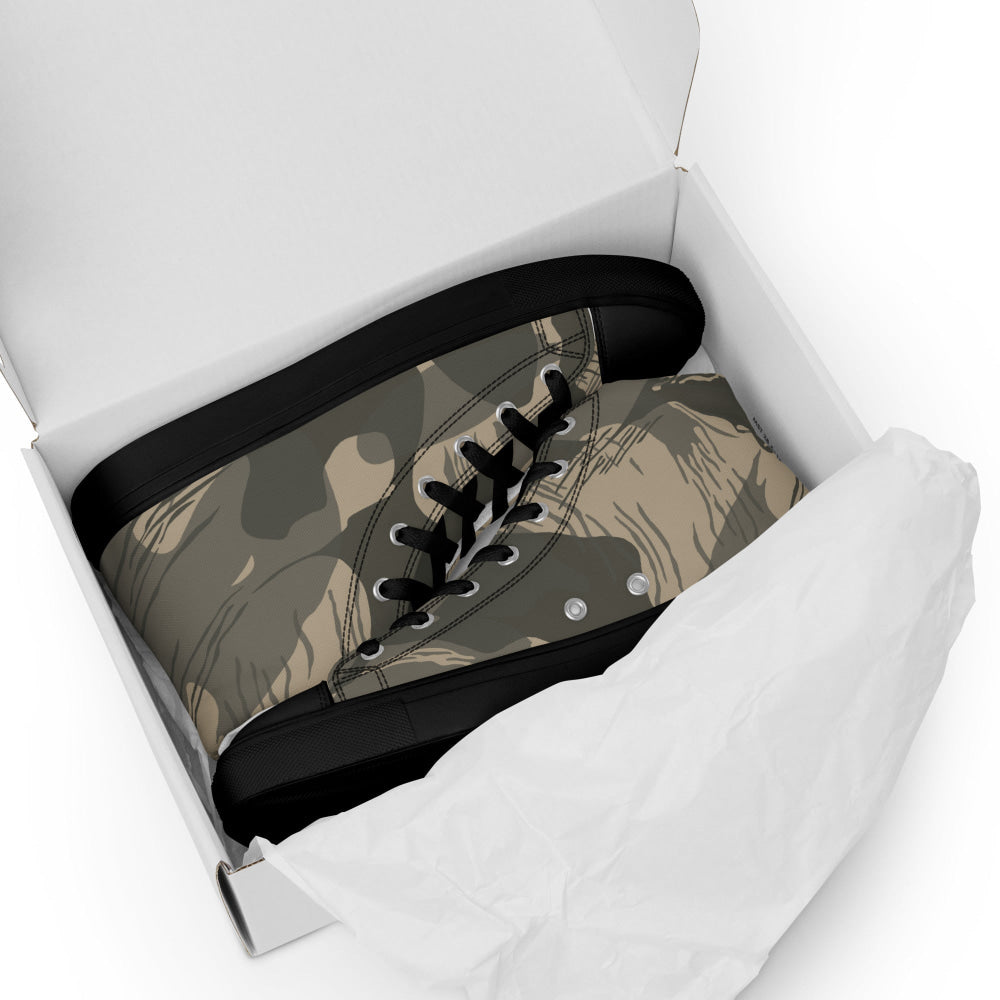 Rhodesian Brushstroke Urban Rubble CAMO Men’s high top canvas shoes - Mens High Top Canvas Shoes