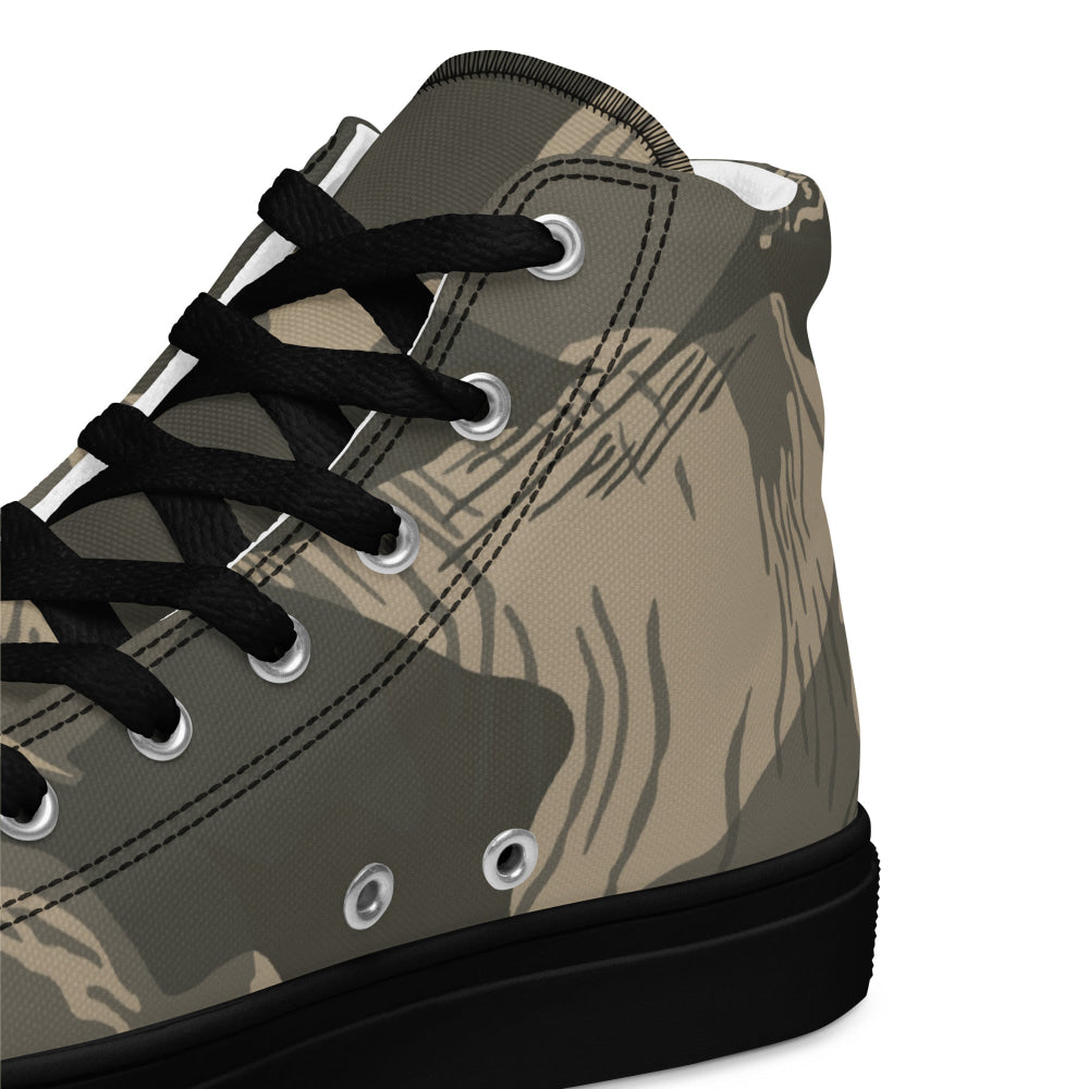 Rhodesian Brushstroke Urban Rubble CAMO Men’s high top canvas shoes - Mens High Top Canvas Shoes