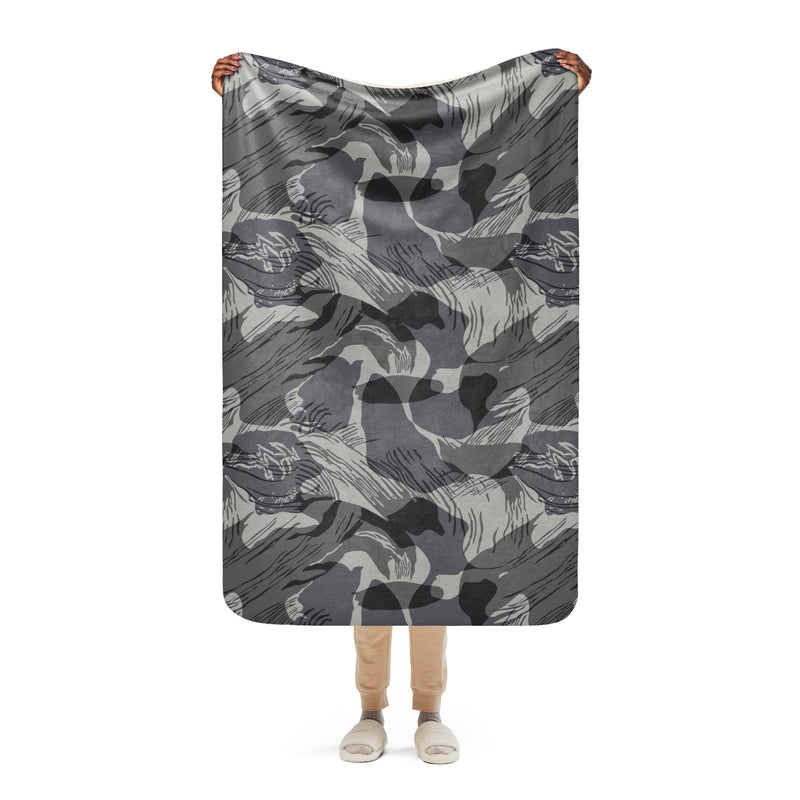 Brushstroke Urban Rhodesian CAMO Sherpa Blanket - 37″×57″