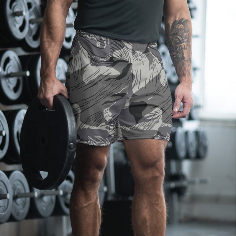Brushstroke Urban Rhodesian CAMO Unisex Athletic Long Shorts - 2XS