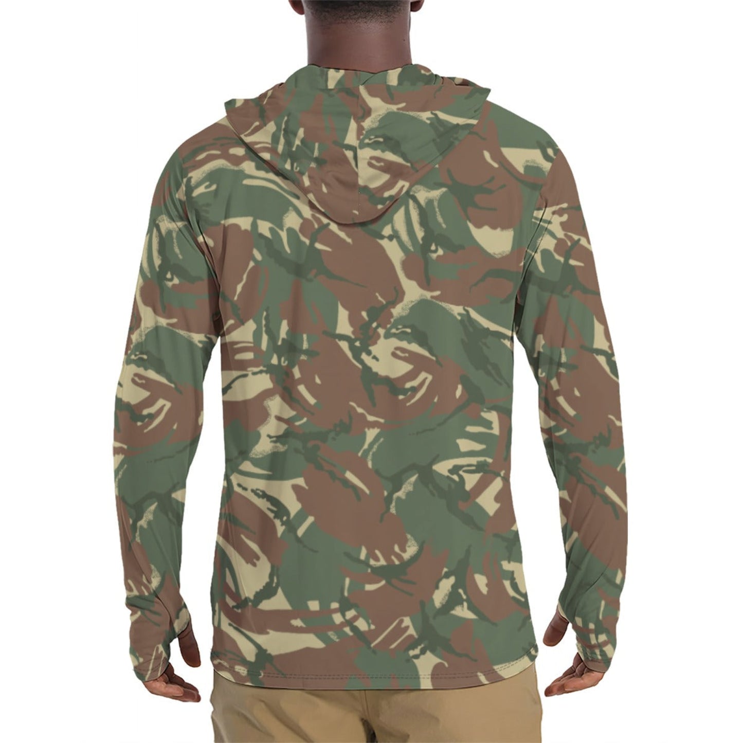 Rhodesian DPM CAMO Mens Sunscreen Sports Hoodie With Thumb Holes