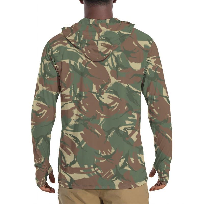 DPM Rhodesian CAMO Mens Sunscreen Sports Hoodie With Thumb Holes
