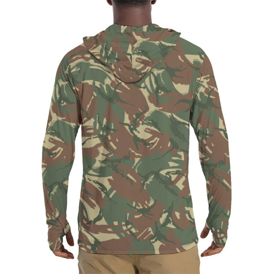 Rhodesian DPM CAMO Mens Sunscreen Sports Hoodie With Thumb Holes - Hoodies