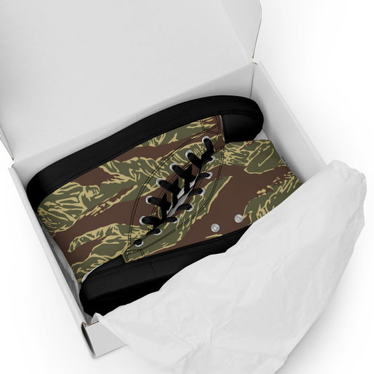 Rhodesian Tiger Stripe CAMO Mens high top canvas shoes - High Top Canvas Shoes