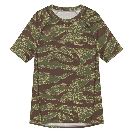 Rhodesian Tiger Stripe CAMO Mens Short-Sleeve Rash Guard - 2XS - Short-sleeve Guards