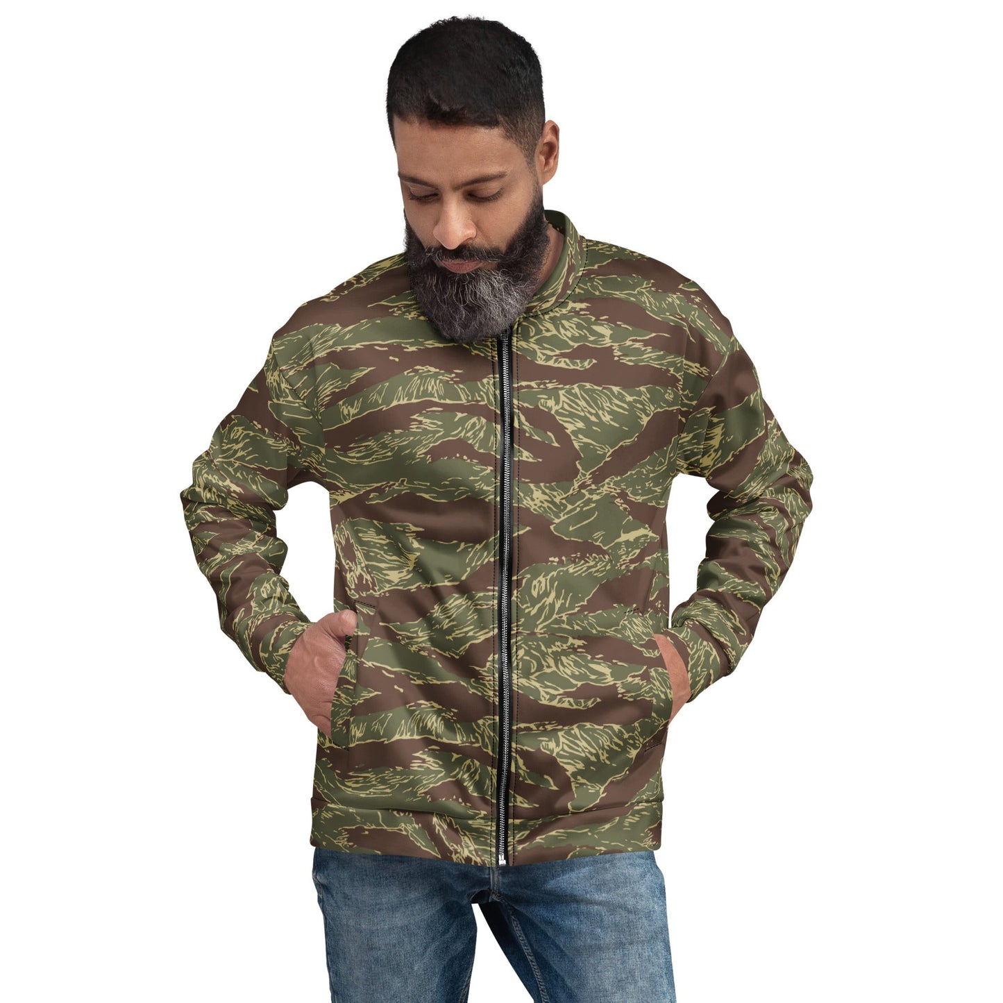 Rhodesian Tiger Stripe CAMO Unisex Bomber Jacket - XS