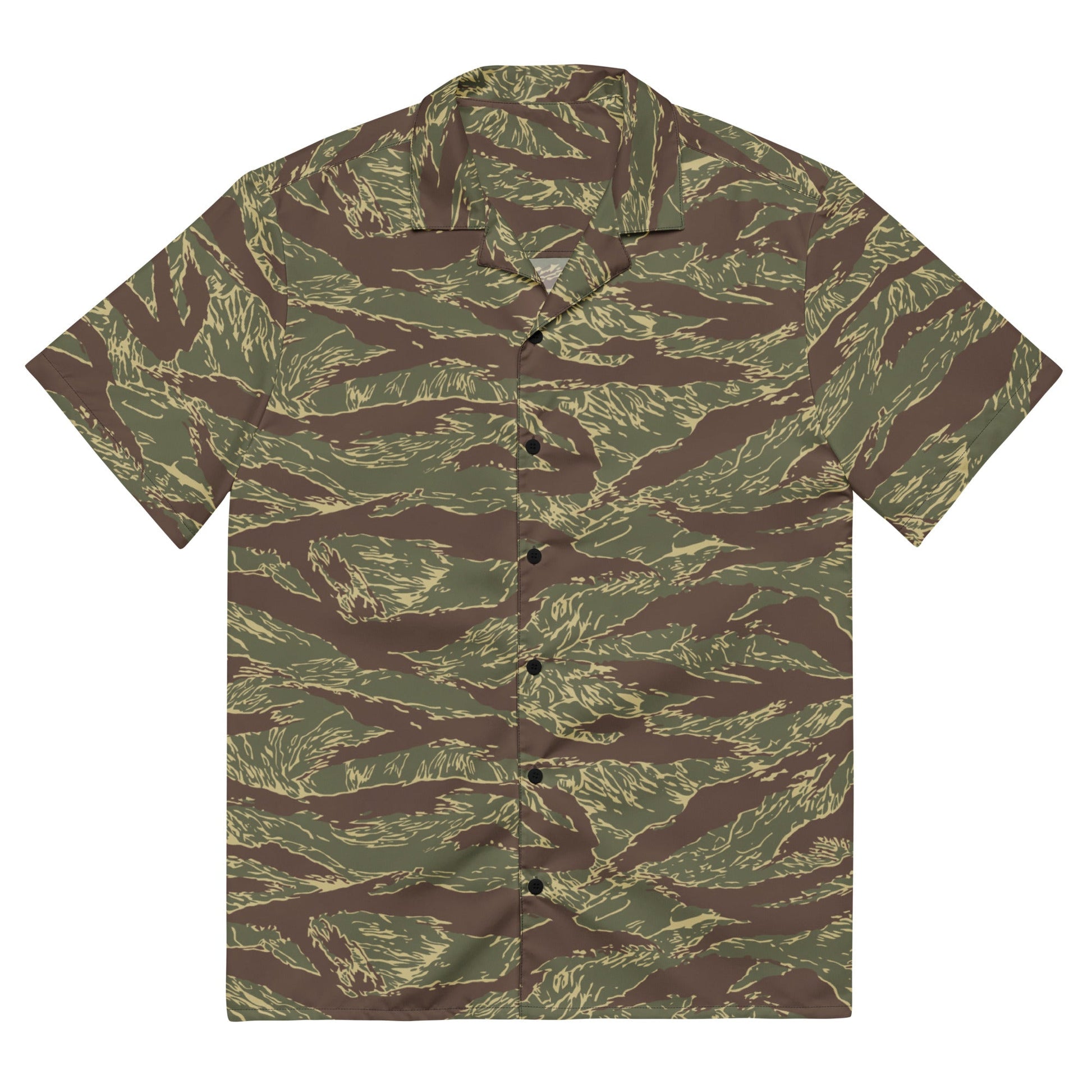 Rhodesian Tiger Stripe CAMO Unisex Short-Sleeve Button Shirt - 2XS