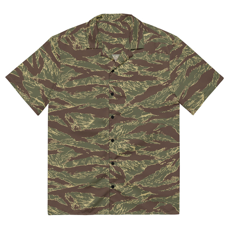 Tiger Stripe Rhodesian CAMO Unisex Short-Sleeve Button Shirt - 2XS