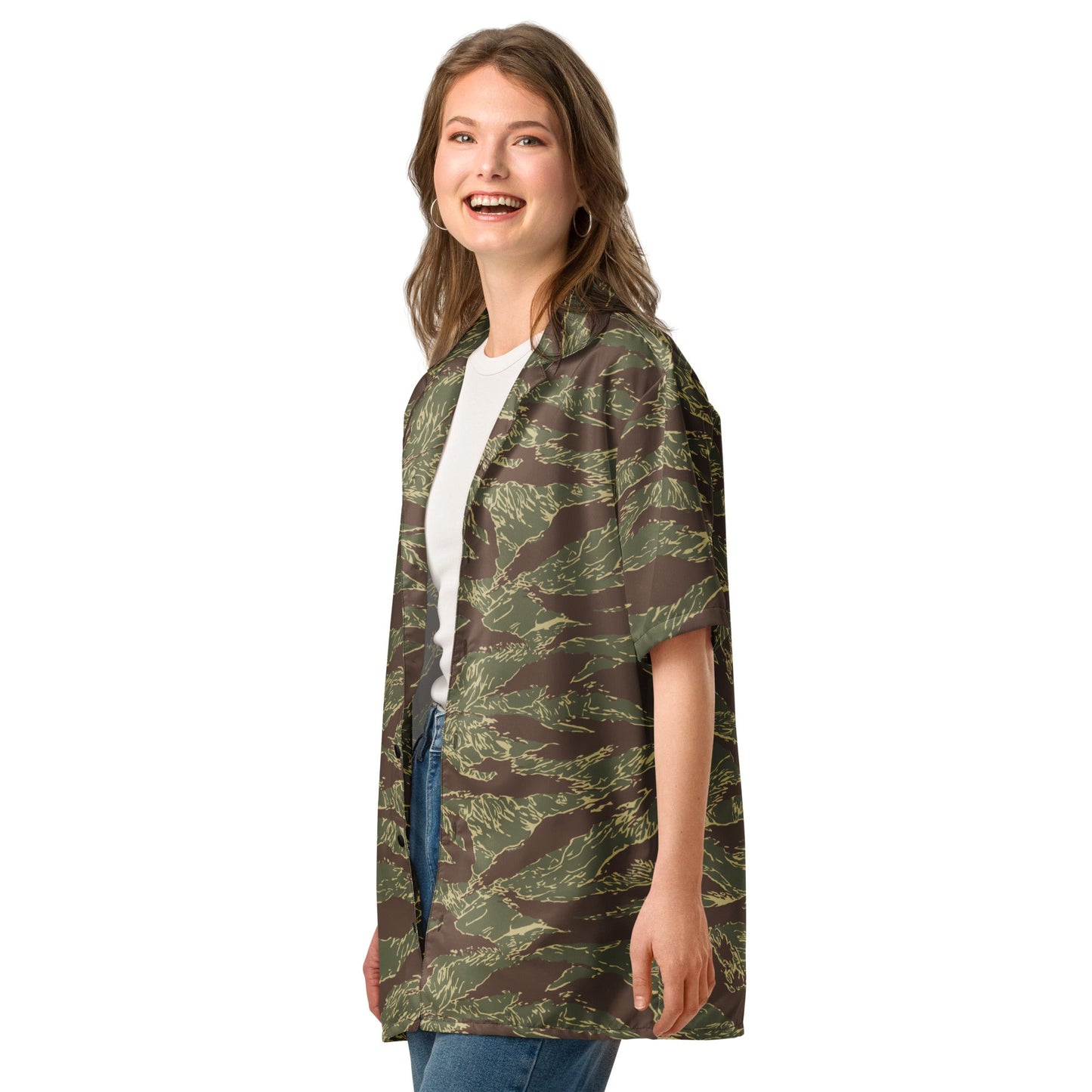 Rhodesian Tiger Stripe CAMO Unisex Short-Sleeve Button Shirt