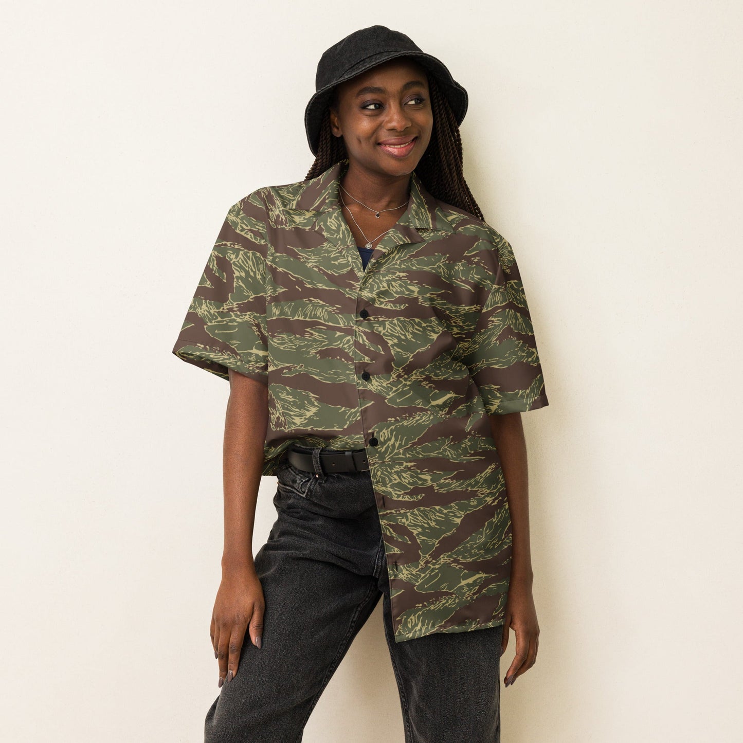 Rhodesian Tiger Stripe CAMO Unisex Short-Sleeve Button Shirt