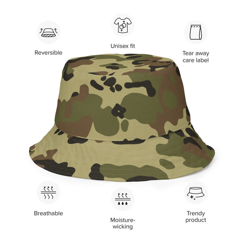 Flecktarn Romanian Woodland CAMO Reversible Bucket Hat - Head