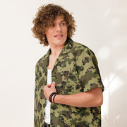 Flecktarn Romanian Woodland CAMO Unisex Short-Sleeve Button Shirt - Button-Up