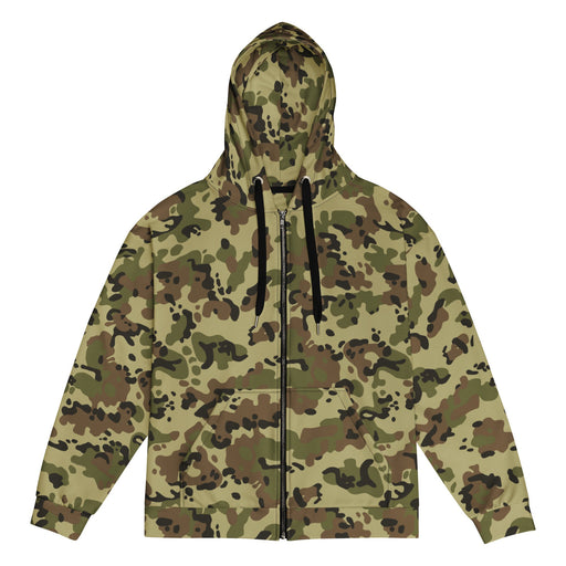Flecktarn Romanian Woodland CAMO Unisex Zip Hoodie - 2XS