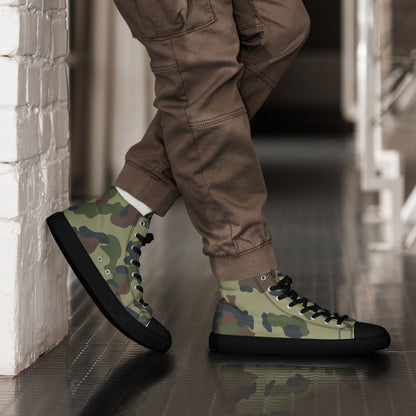 Romanian M1994 Fleck Summer CAMO Men’s high top canvas shoes - Black / 5 - Mens High Top Canvas Shoes