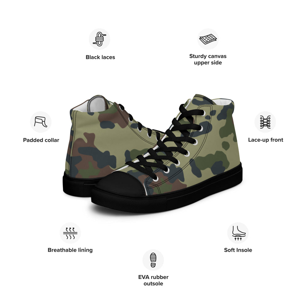 Romanian M1994 Fleck Summer CAMO Men’s high top canvas shoes - Mens High Top Canvas Shoes