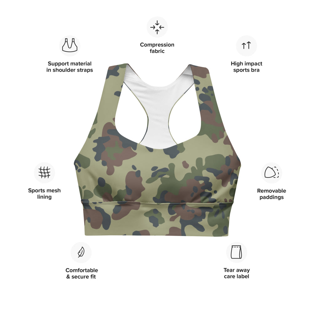 Romanian M1994 Fleck Summer CAMO Women’s Longline sports bra - Womens Sports Bra