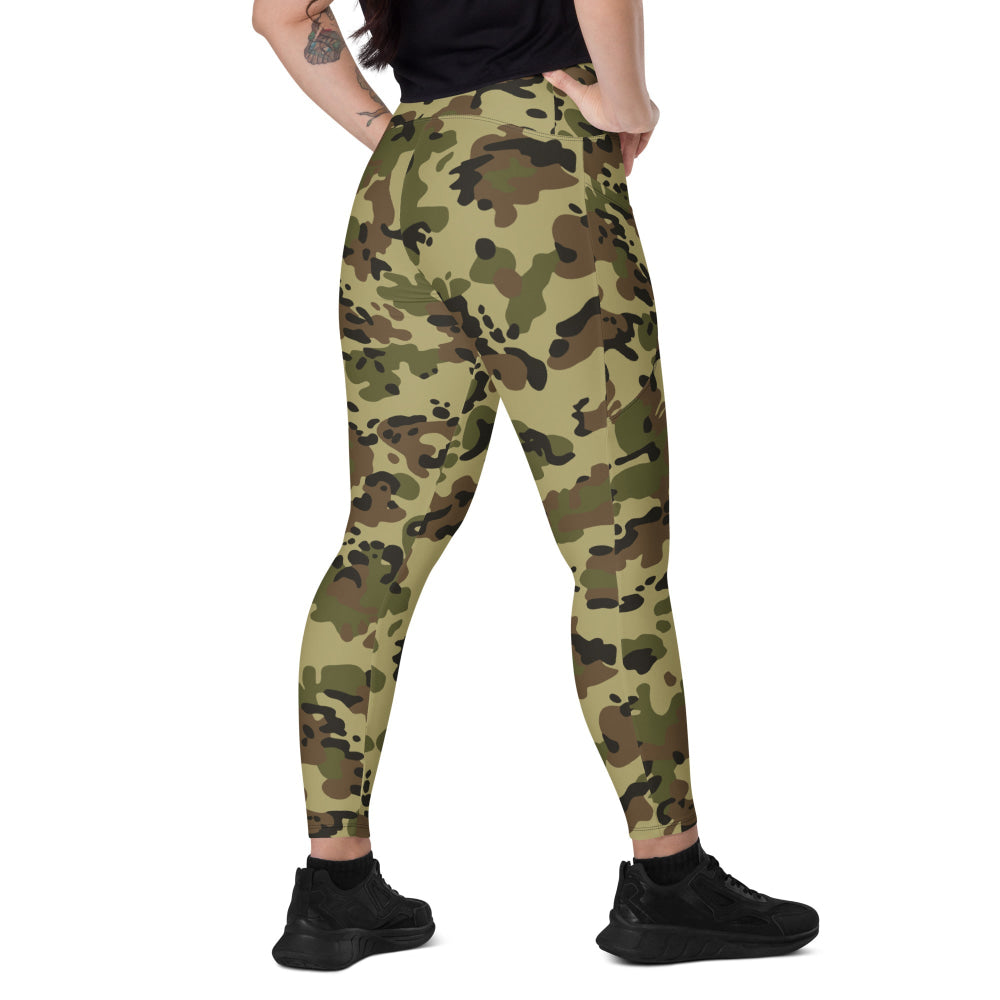 Romanian M93 Fleck CAMO Leggings with pockets - 2XS - Womens With Pockets