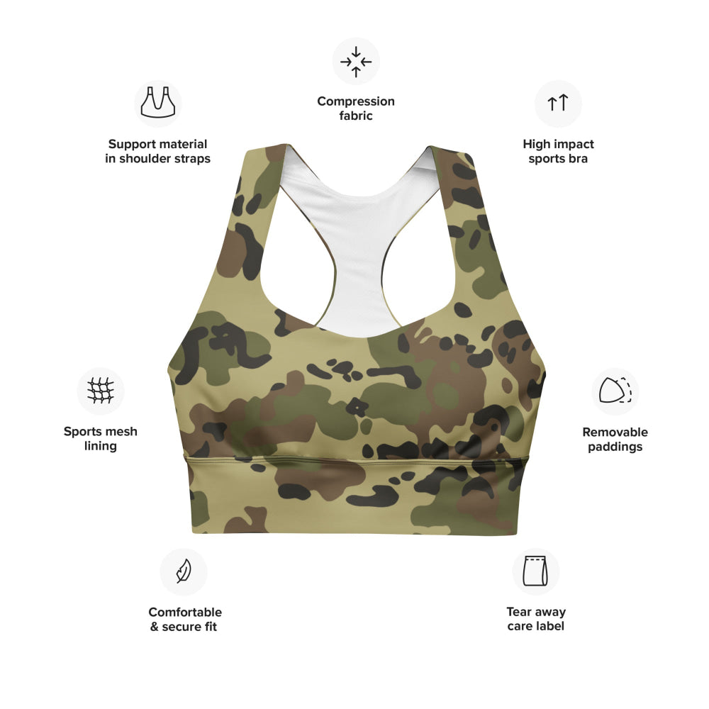 Romanian M93 Fleck CAMO Longline sports bra - Womens Sports Bra