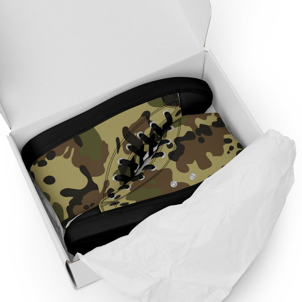 Romanian M93 Fleck CAMO Men’s high top canvas shoes - Mens High Top Canvas Shoes