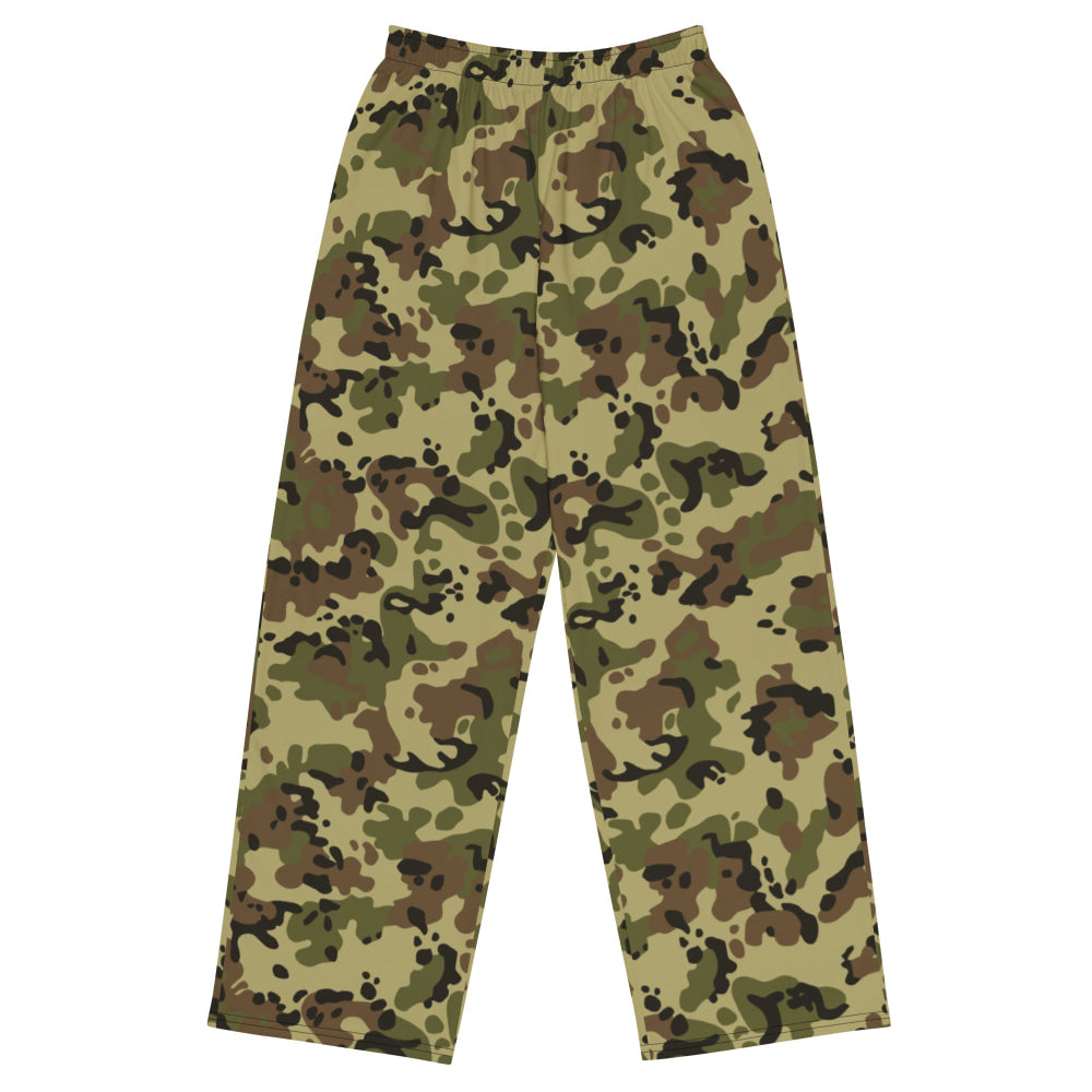 Romanian M93 Fleck CAMO unisex wide-leg pants - 2XS - Unisex Wide-Leg Pants