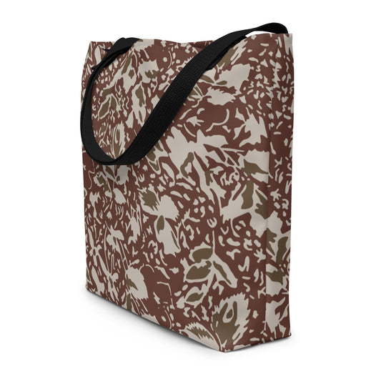 Romanian Soviet 1990 Leaf Autumn CAMO Large Tote Bag - Bags