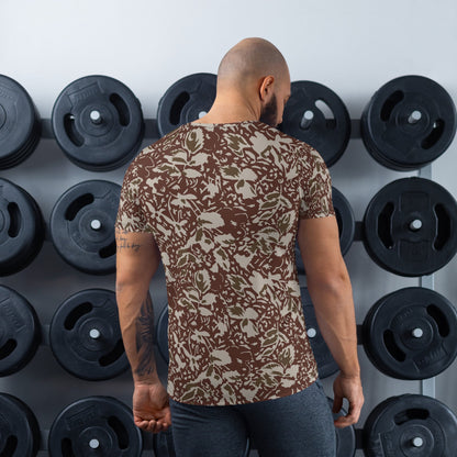 Romanian Soviet 1990 Leaf Autumn CAMO Mens athletic t-shirt - Athletic T-Shirts