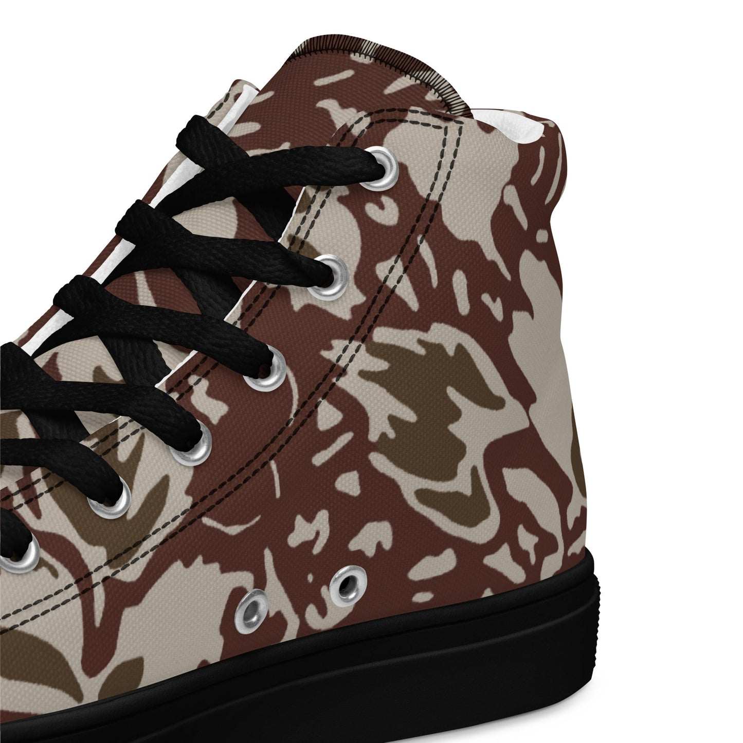 Romanian Soviet 1990 Leaf Autumn CAMO Mens high top canvas shoes - High Top Canvas Shoes