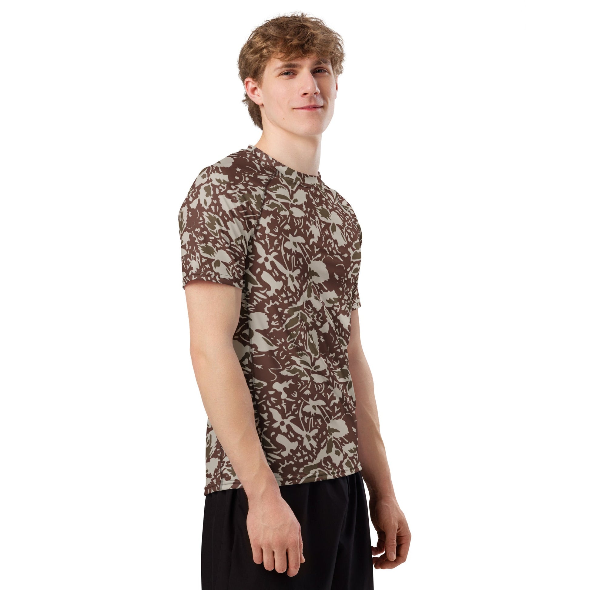 Romanian Soviet 1990 Leaf Autumn CAMO Mens Short-Sleeve Rash Guard - Short-sleeve Guards