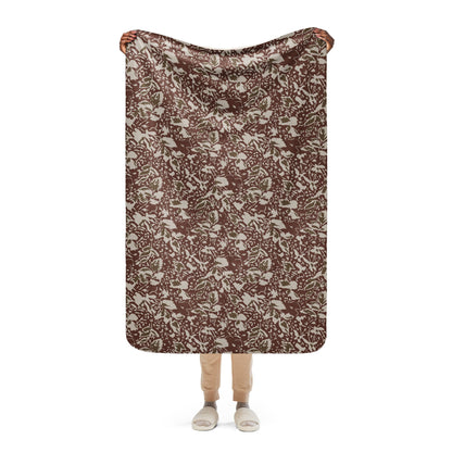 Romanian Soviet 1990 Leaf Autumn CAMO Sherpa blanket - 37″×57″ - Blankets