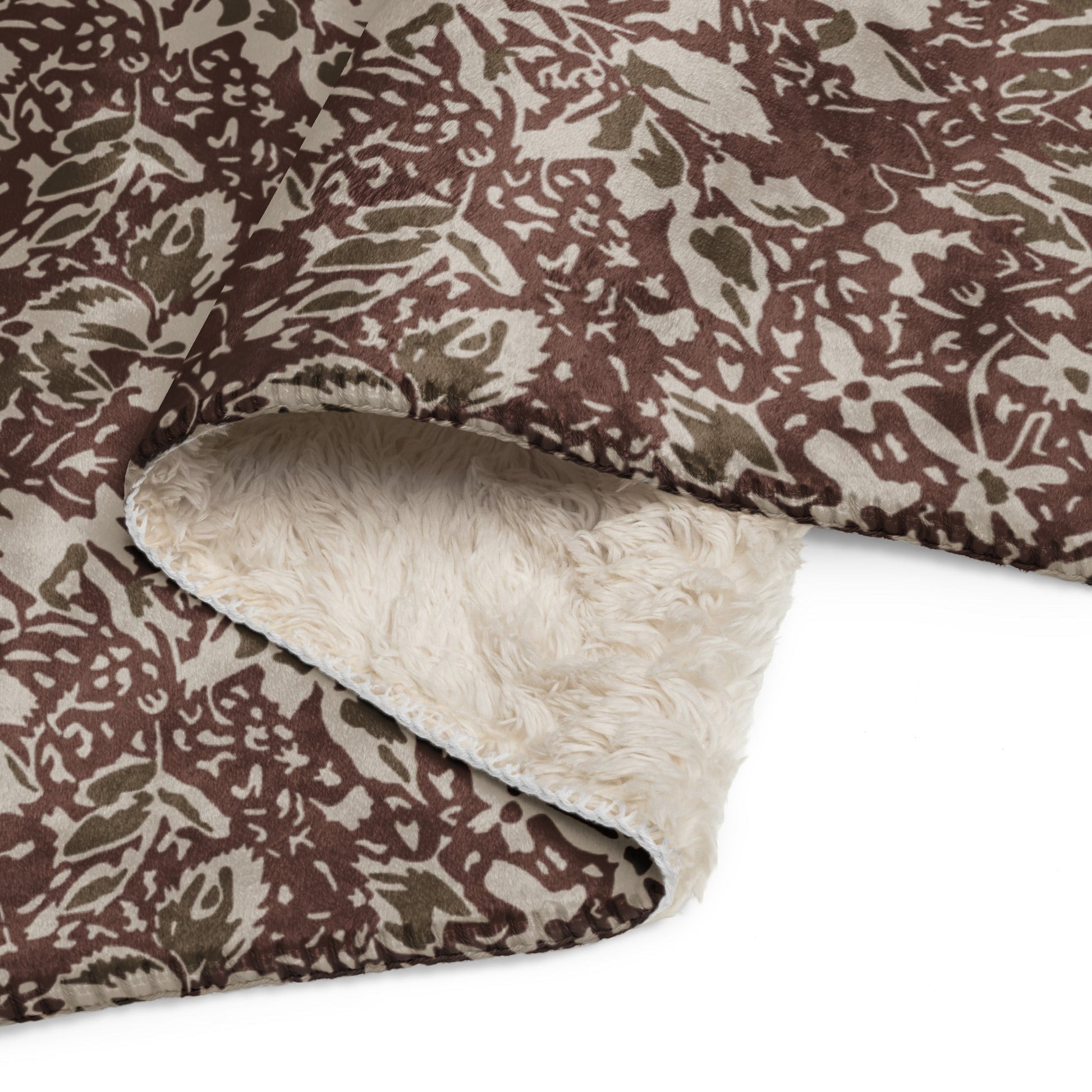 Romanian Soviet 1990 Leaf Autumn CAMO Sherpa blanket - Blankets