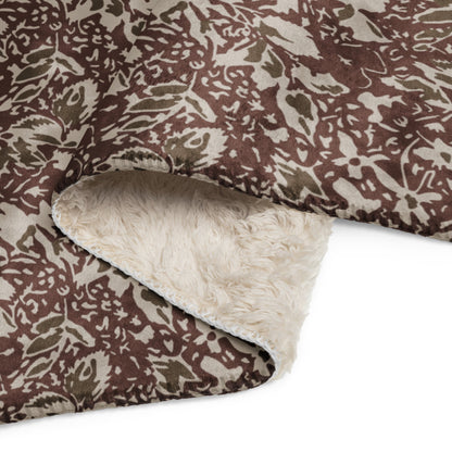 Romanian Soviet 1990 Leaf Autumn CAMO Sherpa blanket - Blankets