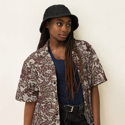 Romanian Soviet 1990 Leaf Autumn CAMO Unisex button shirt - Button Shirts