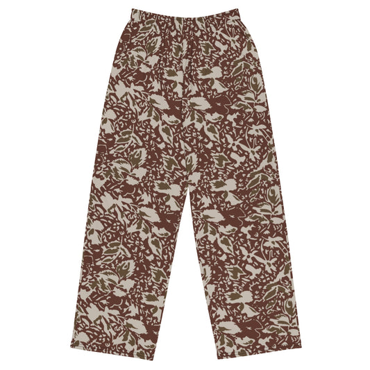 Romanian Soviet 1990 Leaf Autumn CAMO unisex wide-leg pants - 2XS - Wide-leg Pants
