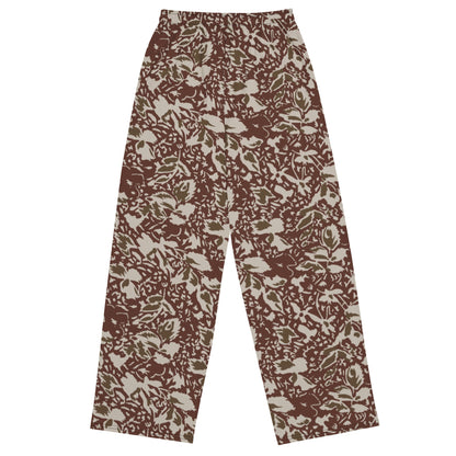 Romanian Soviet 1990 Leaf Autumn CAMO unisex wide-leg pants - Wide-leg Pants