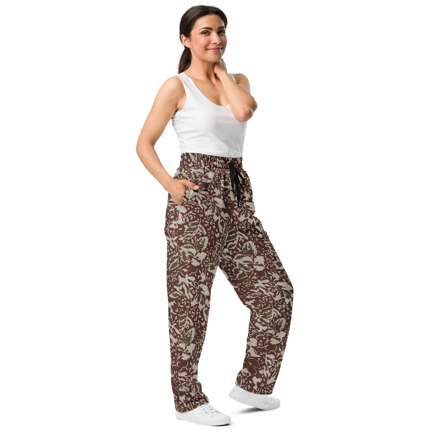 Romanian Soviet 1990 Leaf Autumn CAMO Wide-leg joggers - Joggers