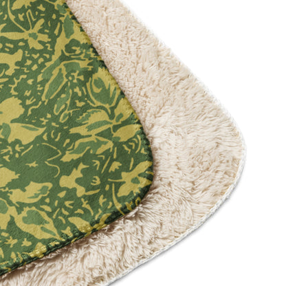 Romanian Soviet 1990 Leaf Spring CAMO Sherpa blanket - Blankets